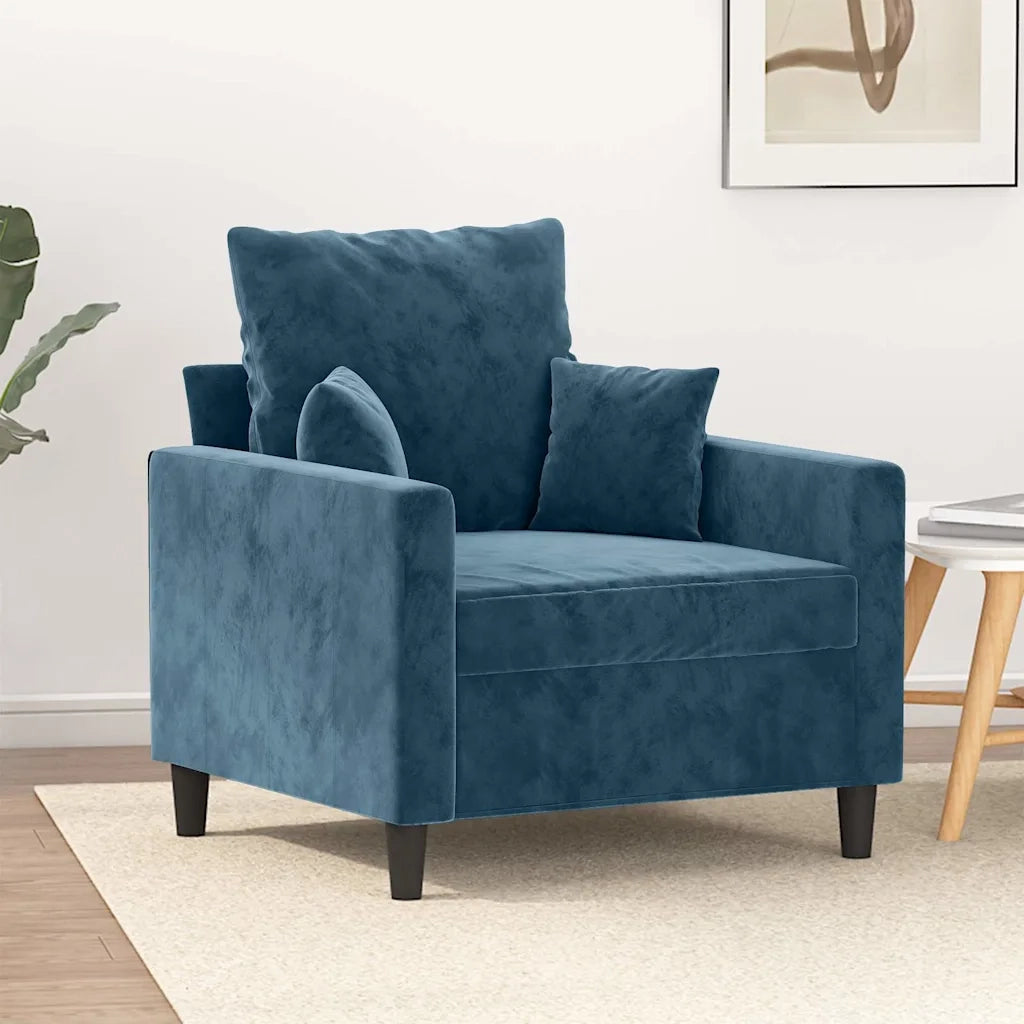 Divano Sedia-Poltrona Blu 60 cm Velluto 255603