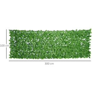 SIEPE ARTIFICIALE 300x100 cm Verde Chiaro in PE e Tessuto