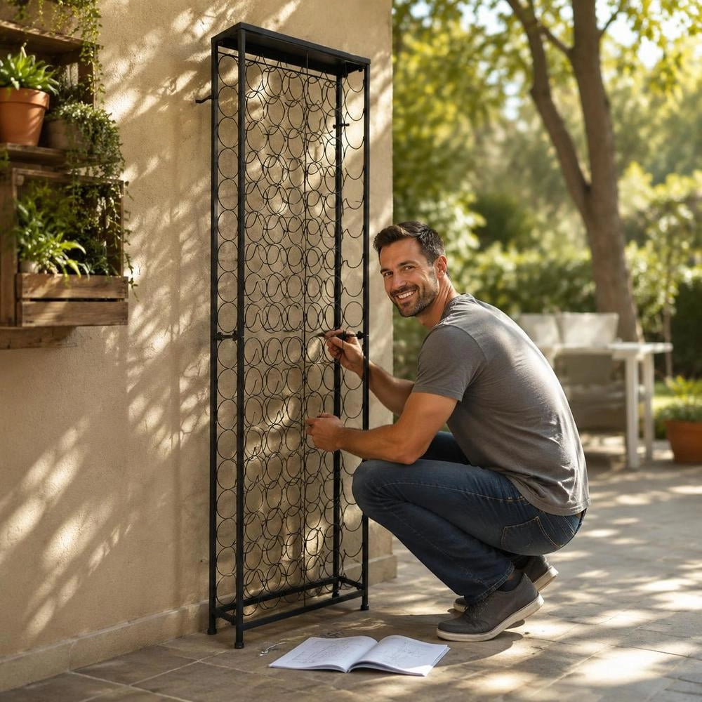 Metal Bottle Rack For 108 Bottles