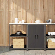 Set di Stoccaggio per Cucina con lo scaffale 2 pz-Armadietto Cucina-Armadietto Cucina Nero 122614