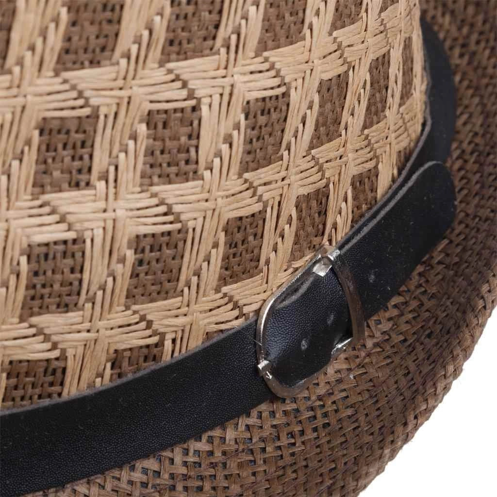 Cappello fedora bicolore con fibbia 58
