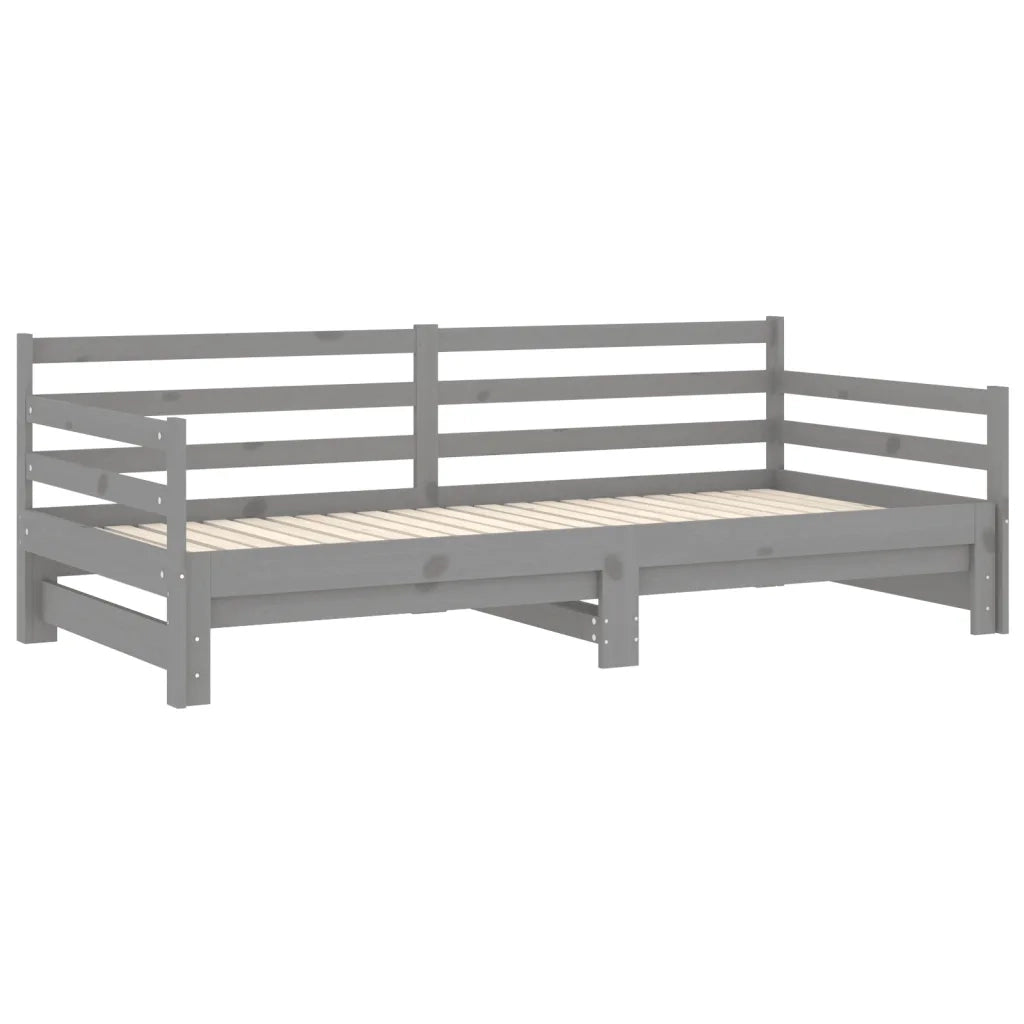Dormeuse Estraibile 2x(90x200) cm Grigia in Legno di Pino 3083661