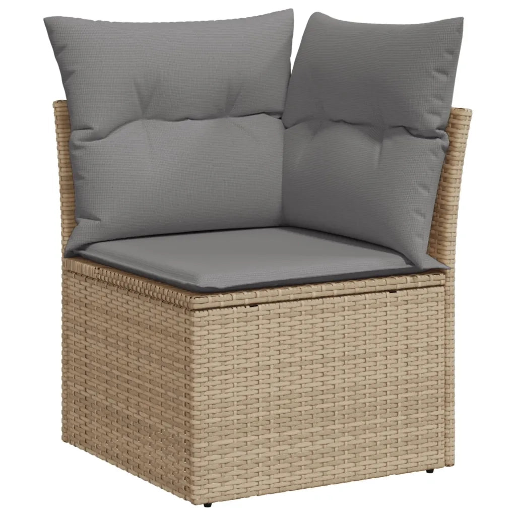 Set Divano da Giardino 9 pz con Cuscini Beige in Polyrattan 3268669