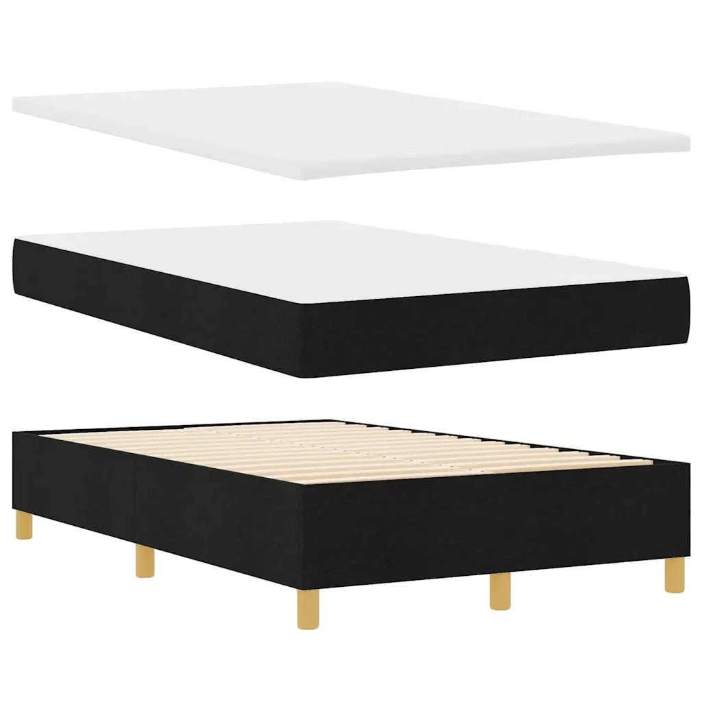 Letto a molle con materasso Nero 120 x 190 cm Tessuto 3339604