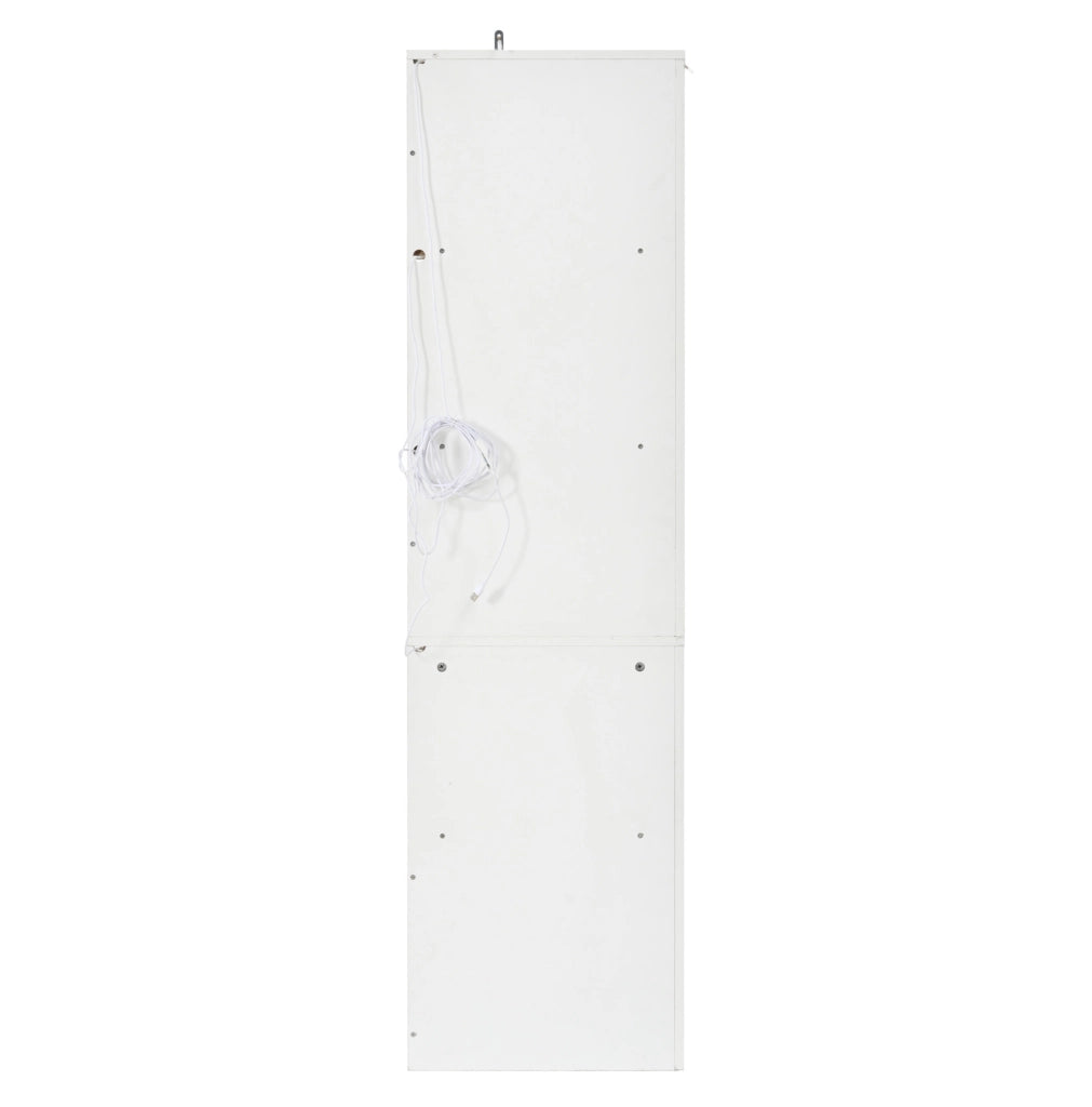 Libreria Angolare Bianca 165 cm con 4 Ripiani, LED Multicolore e 2 Cassetti, Mobile Soggiorno e Camera