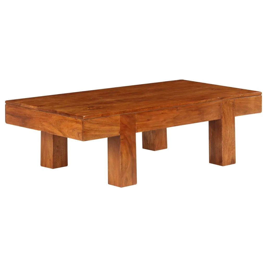 Tavolino da Salotto in Legno Acacia Finitura Ambra 110x55x35 cm 245655