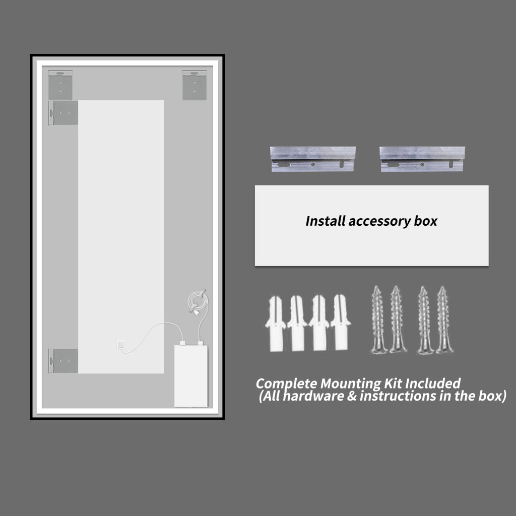 Specchio da bagno LED 60 × 80 cm retroilluminato; antiappannamento; 3 temperature di luce; dimmer e memoria