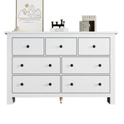 Credenza bianca moderna mobile buffet con 7 cassetti in truciolato 152x40x89 cm