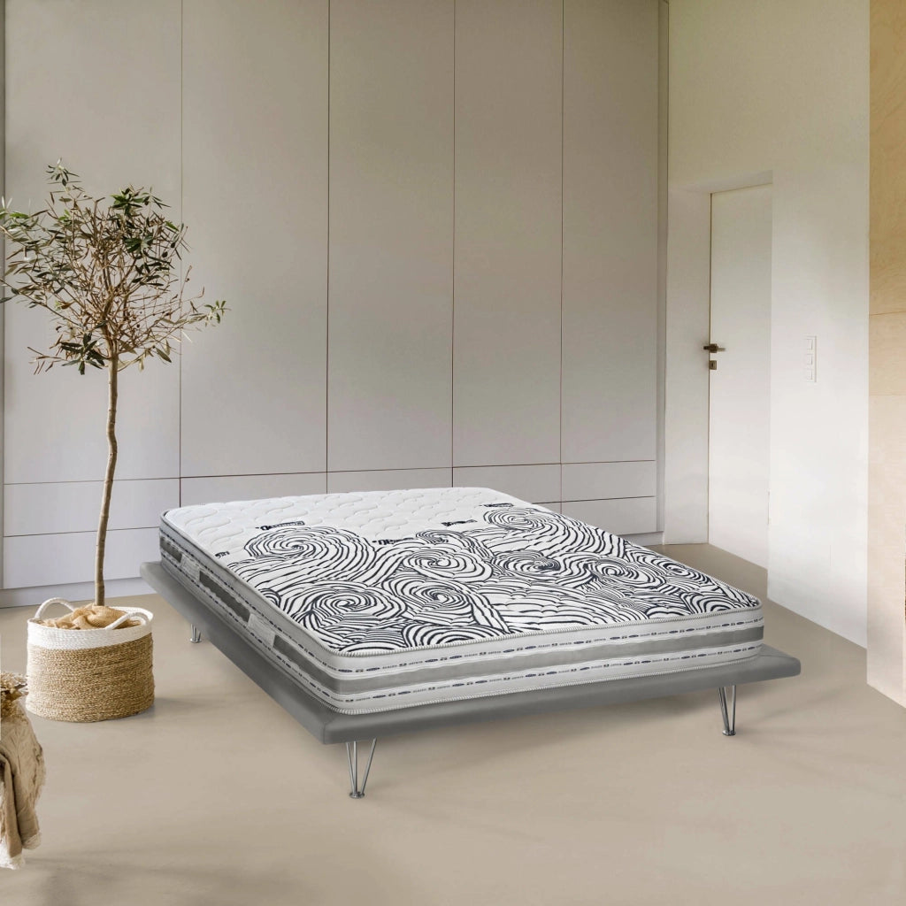 Malika, Materasso Piazza e Mezza Sfoderabile Made in Italy, 190x120x22h cm Bianco
