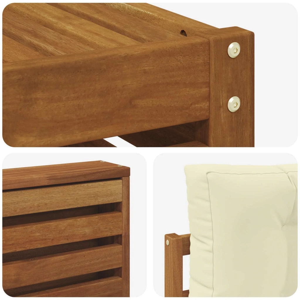 Set di divani da esterno con cuscino 9 pcs Naturale e Crema 3373705