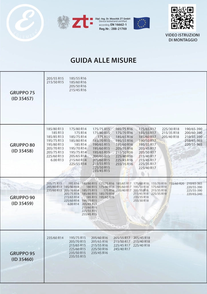 Catene Da Neve In Metallo 9 mm Omologate TUV e GS Onorm Montaggio Rapido Per Auto Macchina Furgone SUV Con Tensionatore Autobloccante Misura: Misura 20