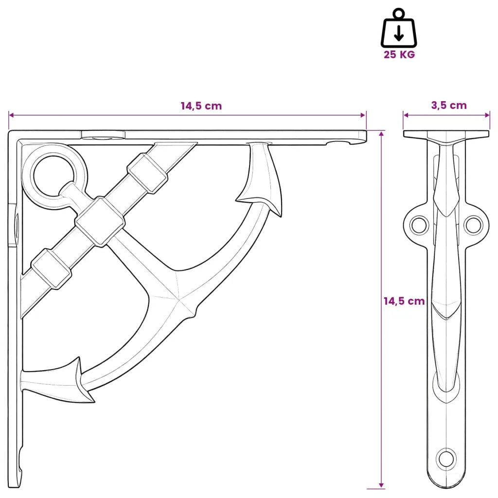 Supporti per mensole da parete 2 pz Bianco Antico 42038903