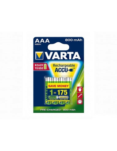PILE RICARICABILI 'RR ACCU' MINISTILO 800 mAh - Blister 2 Pezzi - 10 pezzi- VARTA