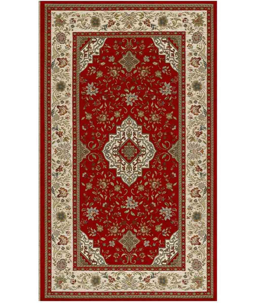 Tappeto Passatoia TABRIZ ROSSO cm.65x220 orientale classico in ciniglia multiuso lavabile velour antiscivolo