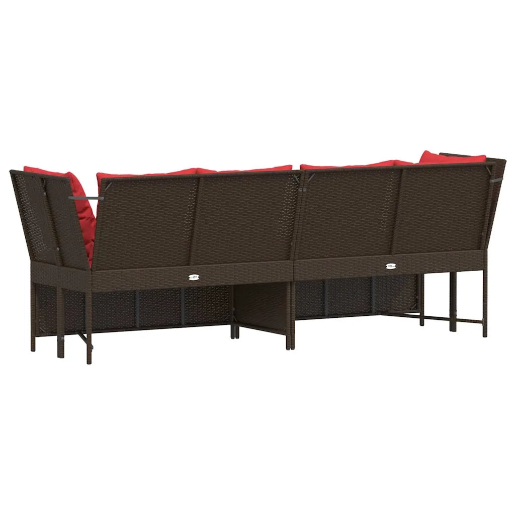 Divano da Giardino con Cuscini in Polyrattan Marrone 4104129