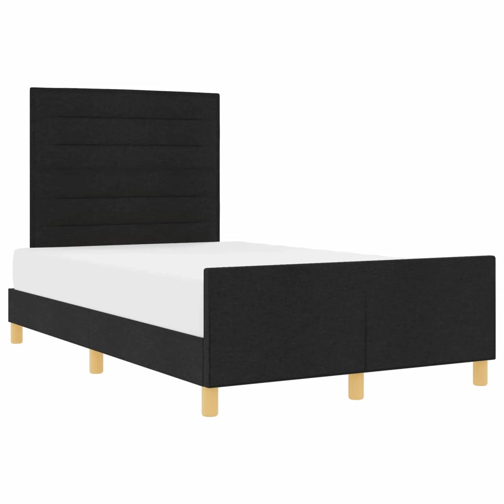Struttura del letto con testiera Nero 120 x 200 cm Tessuto