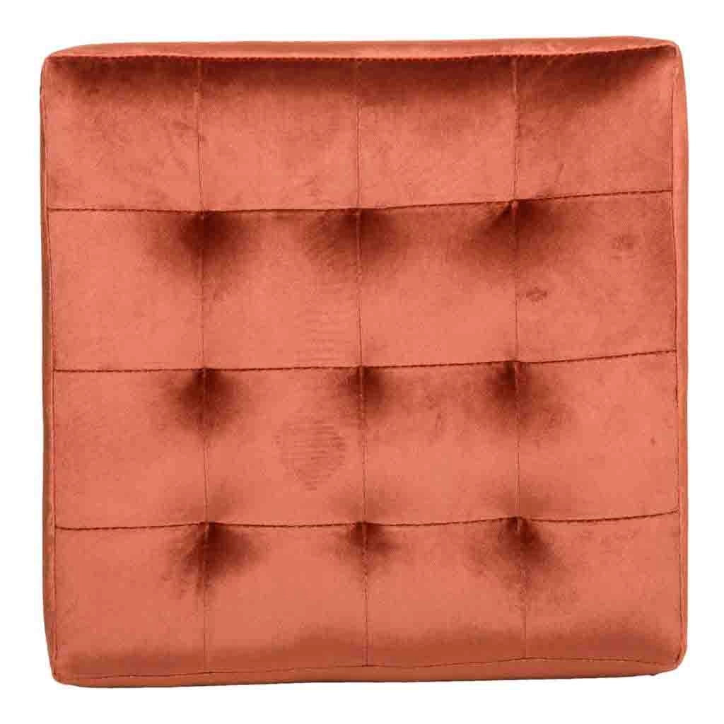 Sgabello imbottito arancione 40x40x38h