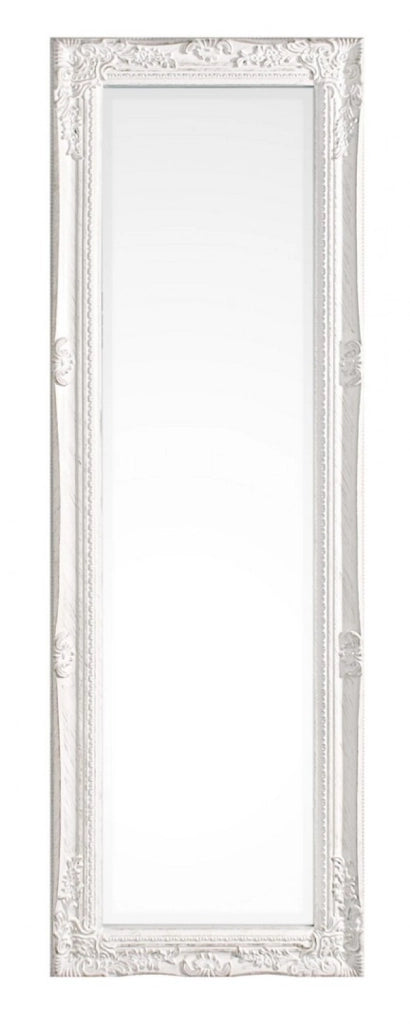 Specchio Legno Bianco Classico da Interno 42x132 cm - HALL