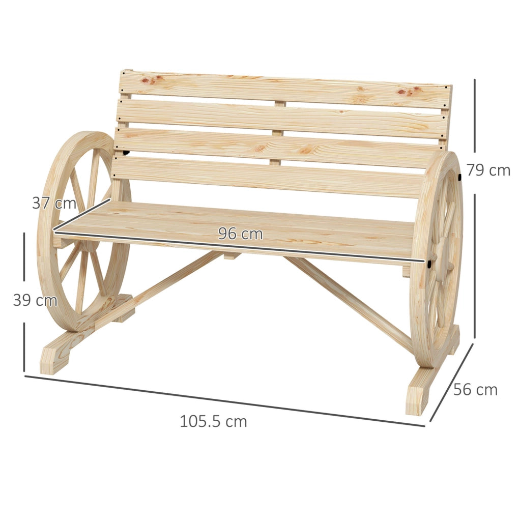 Panca da giardino in legno di abete stile rustico