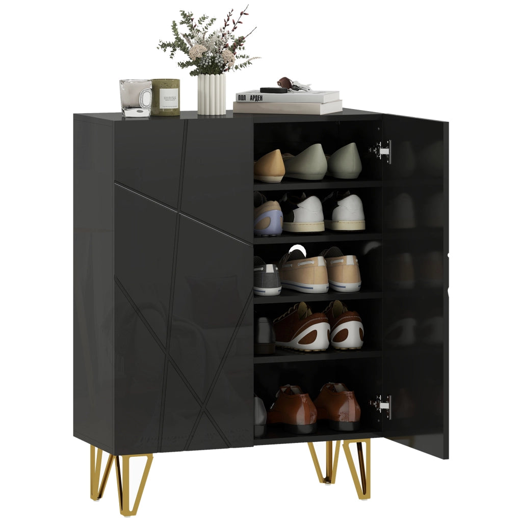 Armadio per scarpe con 2 ante e 3 ripiani regolabili ¨C Minimal ¨C 72x31.5x95 cm nero