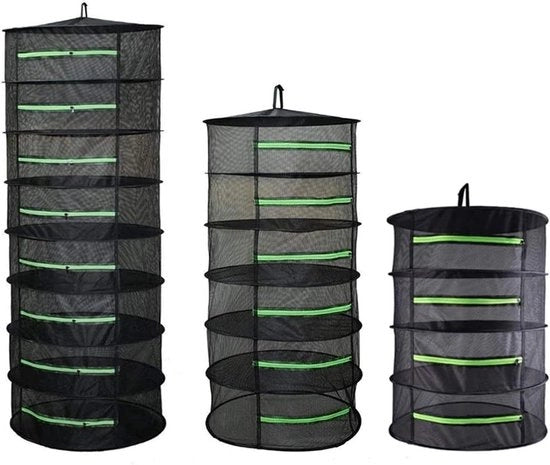 Droogrek a 6 livelli Ø60cm - Nero - Ripiegabile con cerniera - Adatto per erbe, piante, pesce, carne e abbigliamento