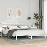 Struttura del letto-Giroletto-Rete del Letto Bianco 200 x 200 cm Pino massello 721590