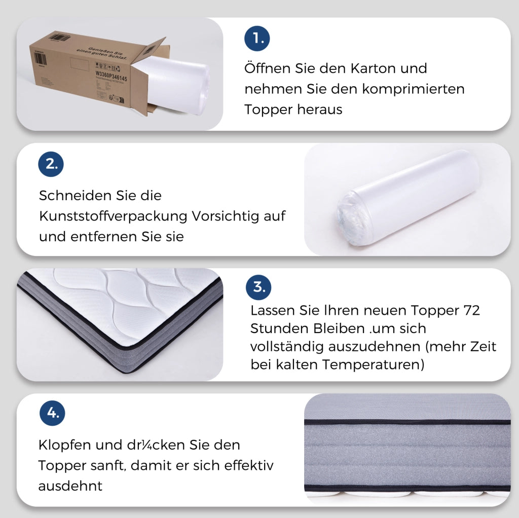 Materasso a molle insacchettate 7 zone H3; schiuma memory; bianco e grigio
