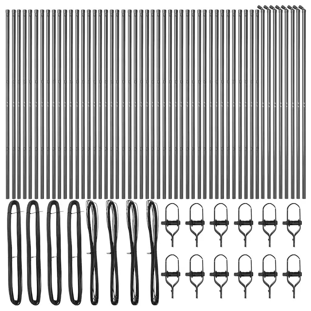 Palo della recinzione 52 pcs Grigio 3,2 x 3,2 x 150 cm
