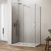 Box doccia angolare KENNA fisso + scorrevole + laterale fisso 100x90 cm (95-100/87-89) cromo lucido vetro trasparente