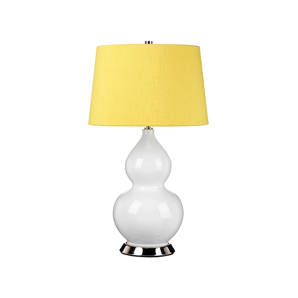 Lampada tavolo Isla bianca paralume giallo E27 Elstead