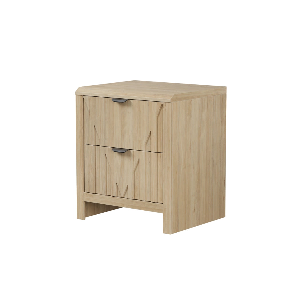 Comodino con cassetto effetto rovere in MDF