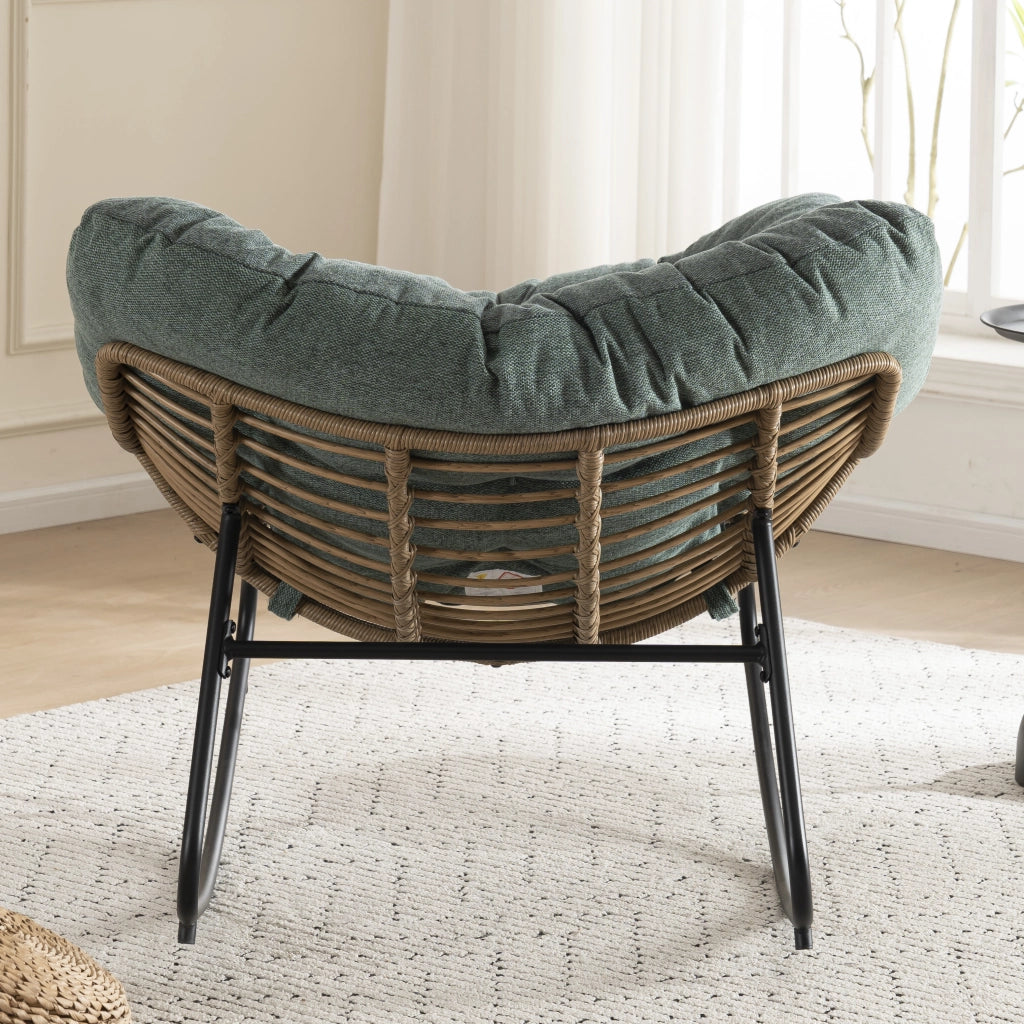 Poltrona a Dondolo in Velluto ¨C MINIMAL ¨C Grigio