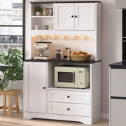 ARMADIO Cucina 100x40x163 cm Bianco con LED, Presa e USB