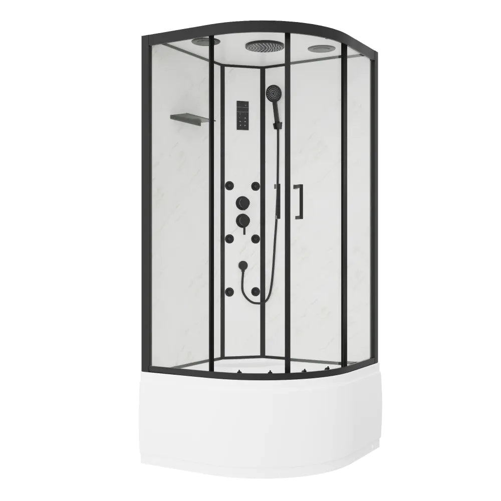 Cabina doccia idromassaggio semicircolare 85x85 cm multifunzione h215cm | Zante