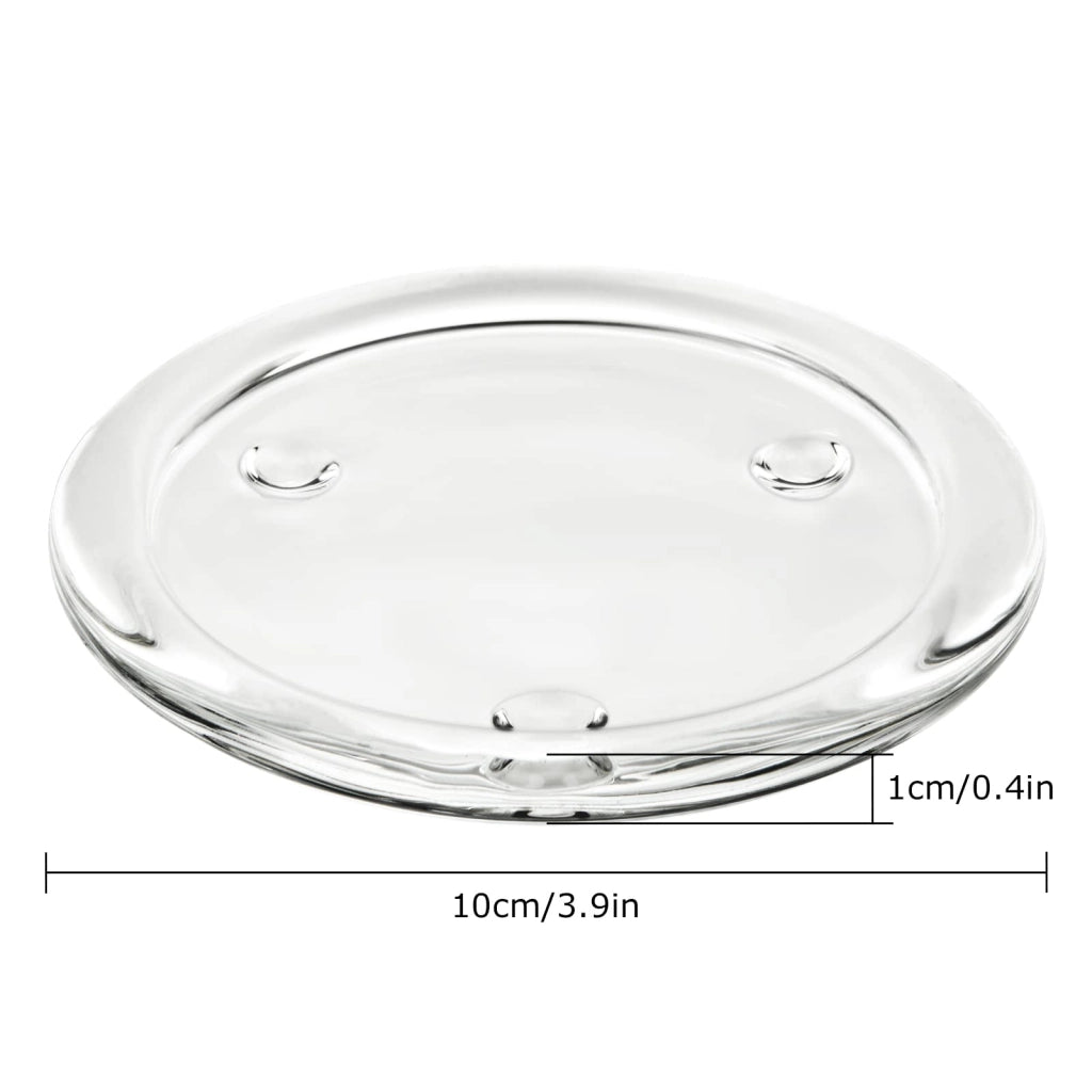 Set di 12 sottobicchieri in vetro trasparente, diametro 10 cm