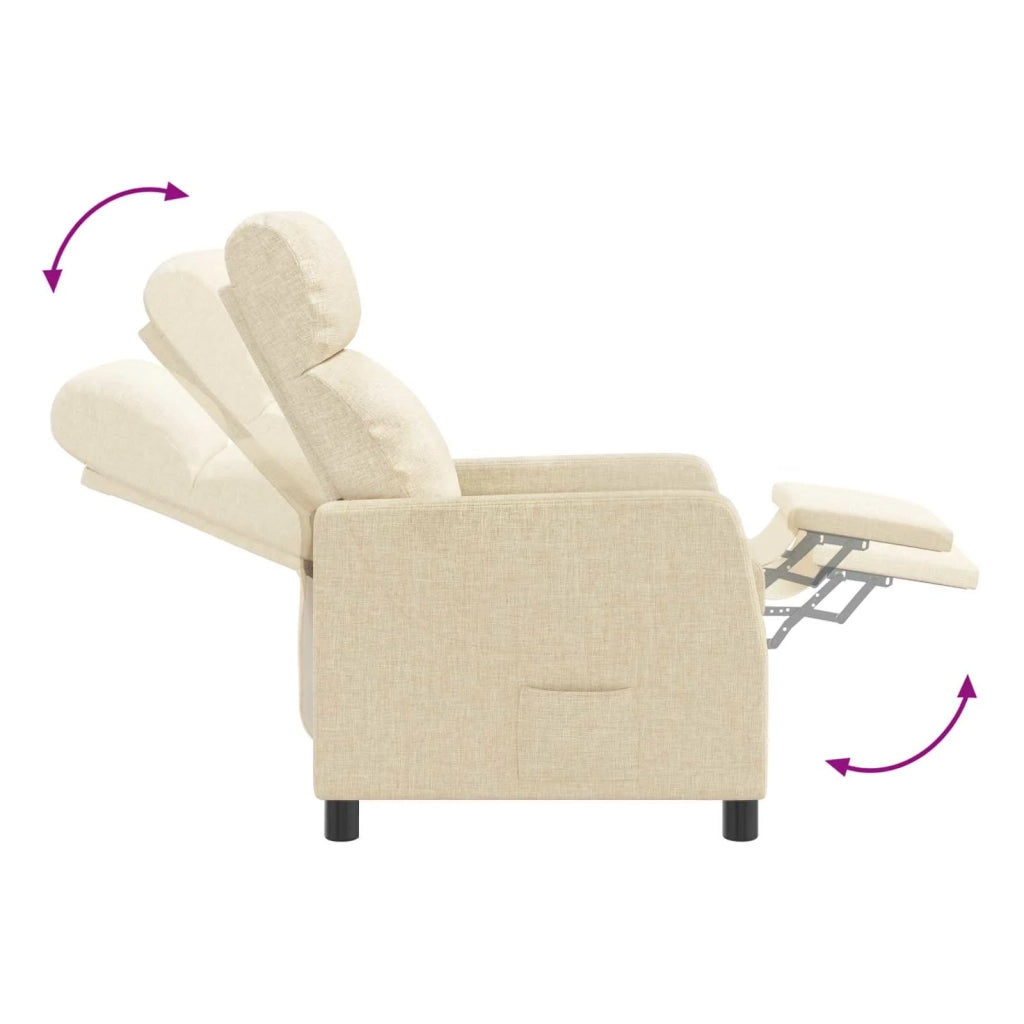 Poltrona Massaggiante Crema Tessuto 42035104