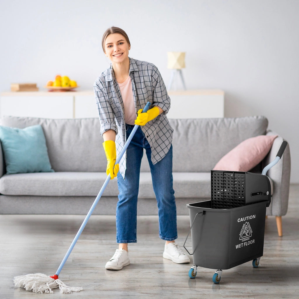 Secchio per mocio 20L con strizzatore e ruote ¨C Xylo ¨C plastica nero
