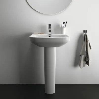 Lavabo Ideal Standard 65 cm con colonna in ceramica lucida  I.Life A