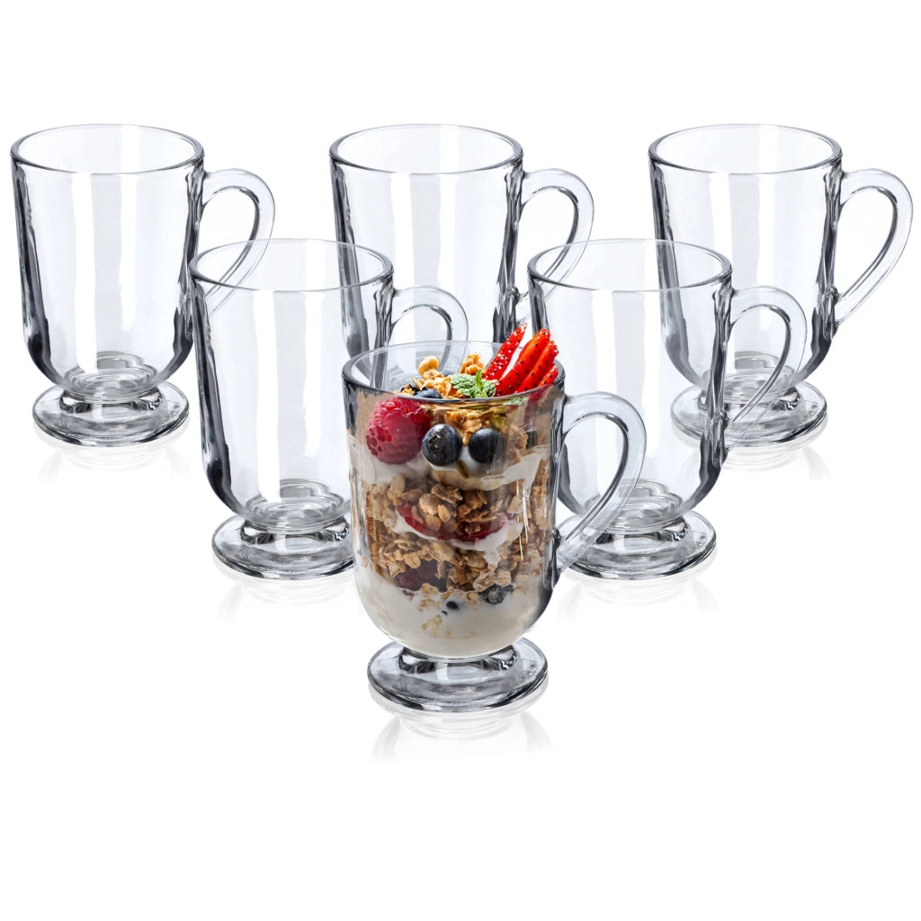 Bicchiere KADAX da 300 ml per caffè, tè, bevande, latte macchiato, acqua, con manico per succhi di frutta.