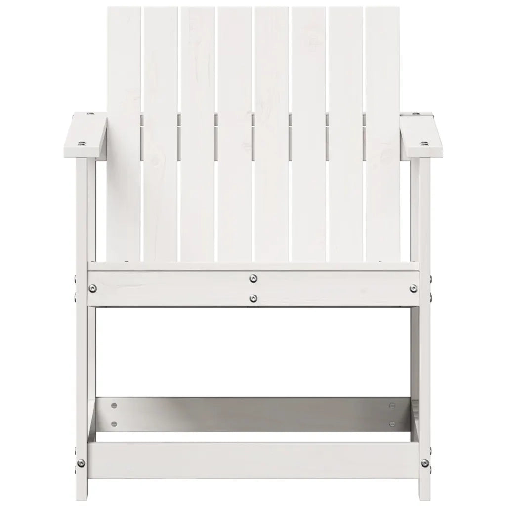 Sedia da Giardino Bianca 62x56x77 cm in Legno Massello di Pino 832626