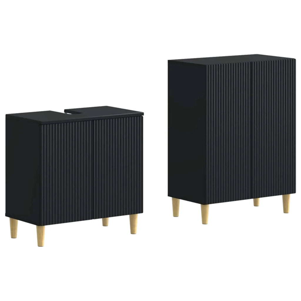 Set di Armadi da Bagno da 2 Pezzi ARNHEM Nero 3417604