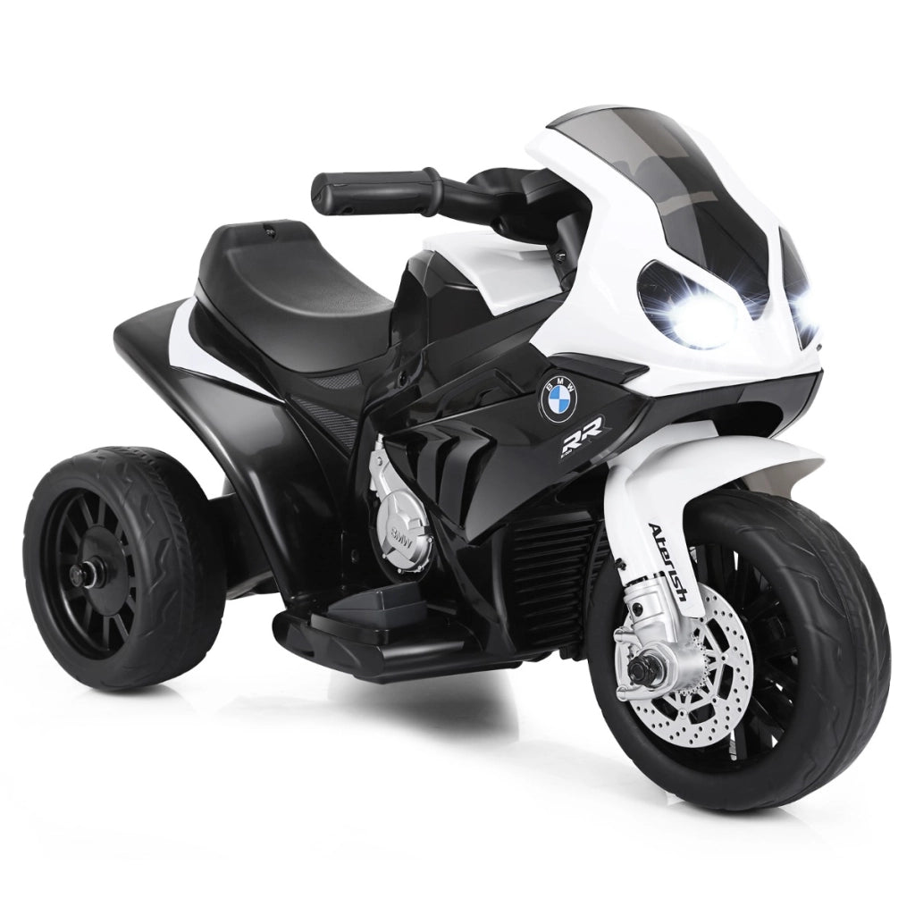 Moto cavalcabile alimentata a batteria 6 V per bambini, Motocicletta a 3 ruote con musica e aspetto carino Nero