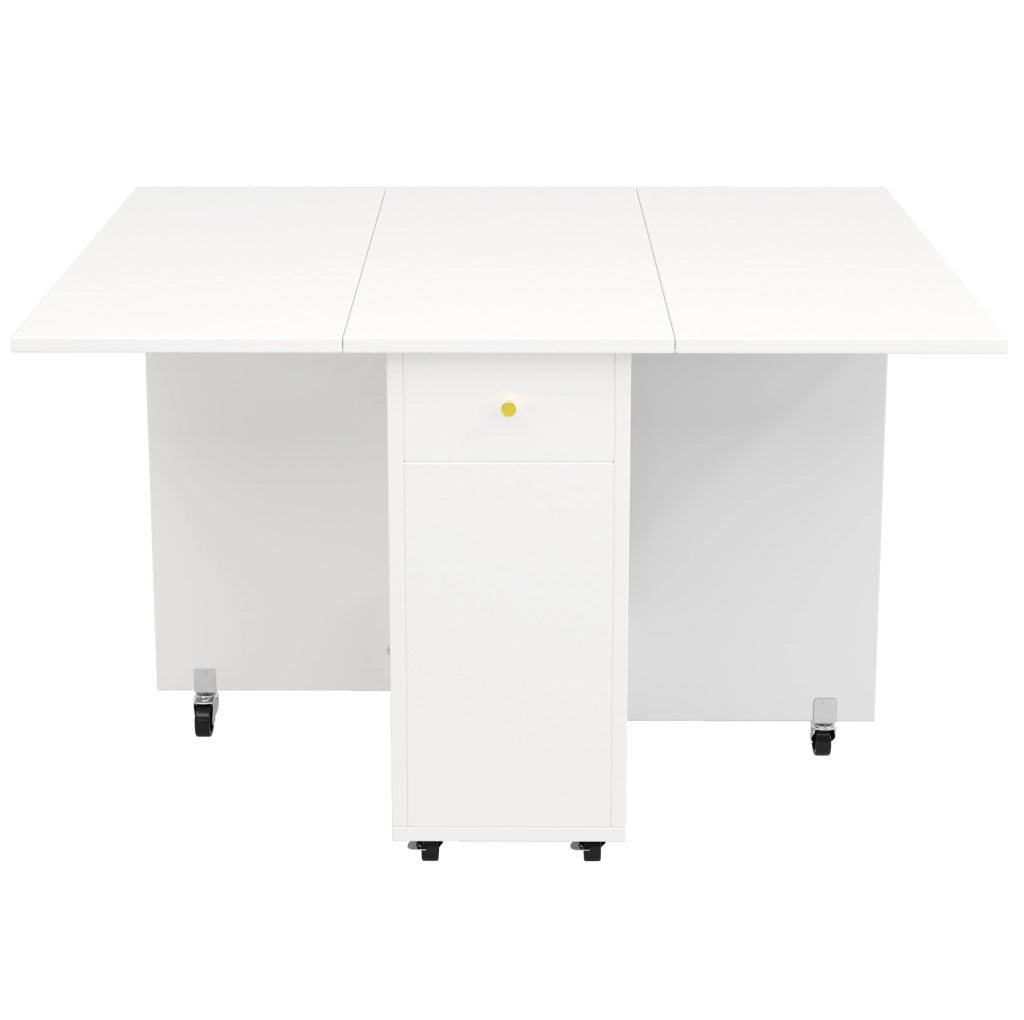 Set mobile cucina con tavolo da pranzo pieghevole 120x75 cm bianco HAVRYA