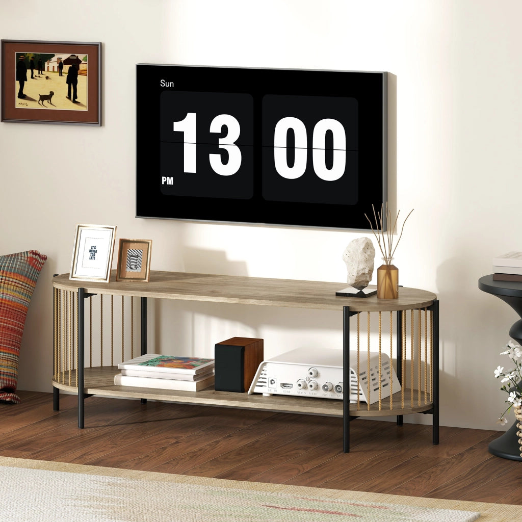 Mobile TV con ripiani aperti ¨C Minimal ¨C 124x43,5x41 cm colore naturale