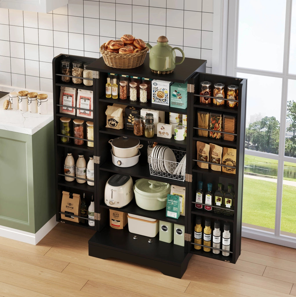 Mobile contenitore in MDF nero con luce LED a sensore