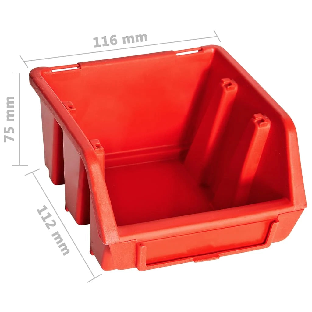 Kit contenitore portaoggetti e pannello da parete da 32 pezzi rosso e nero 02_0003848