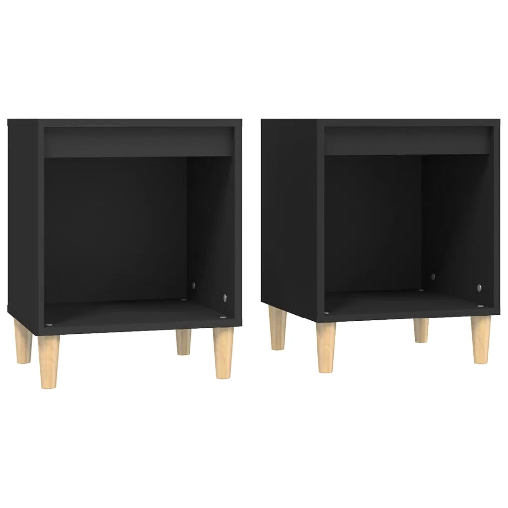 Set di 2 Comodini | Armadio da Notte | Mobiletto da notte Nero 40x35x50 cm