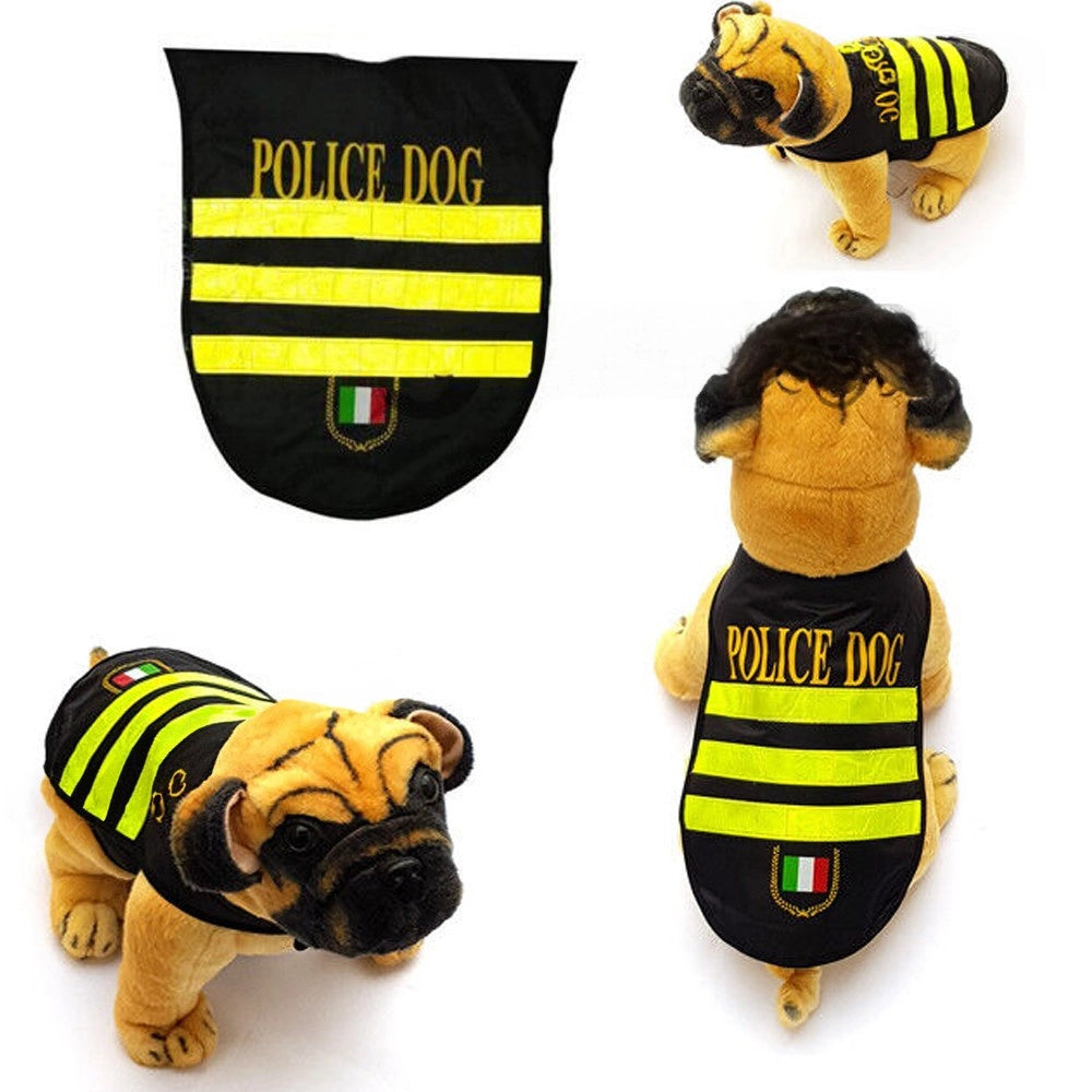 Trade Shop - Pettorina Impermeabile Vestito Catarifrangente Cane Polizia Police Dog Mantella -