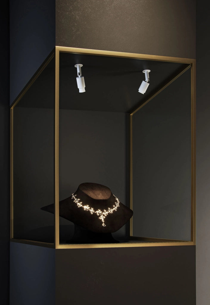 Micro Zoom Recessed 2W Faretto a incasso LED 15°-36° 3000K Nero Opaco - Proiettore orientabile per vetrine e gioielleria - Beneito & Faure
