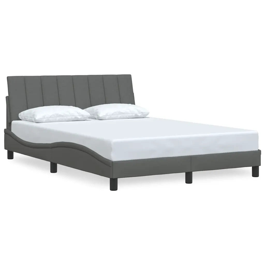 Letto matrimoniale | Letto per adulti | Giroletto senza Materasso Hanko Grigio Scuro 140x190 cm Tessuto